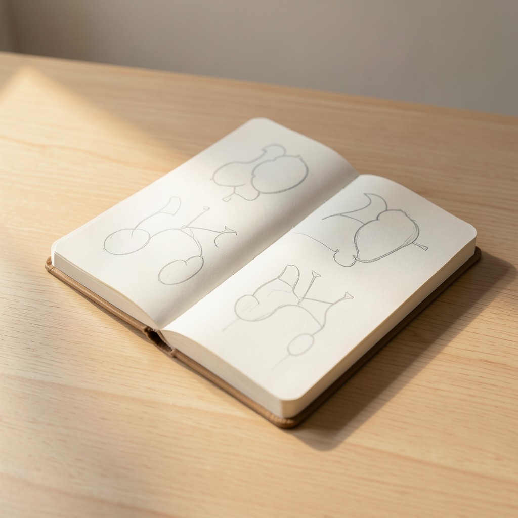 Cuaderno abierto con esquema de competencias profesionales